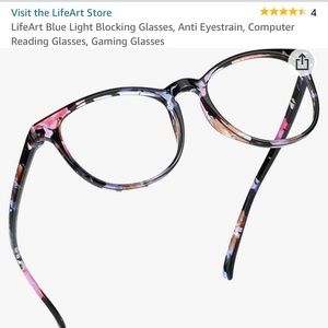 LifeArt Blue Light Blocking Glasses, Anti-Eyestrain, Computer Reading, 3.25
